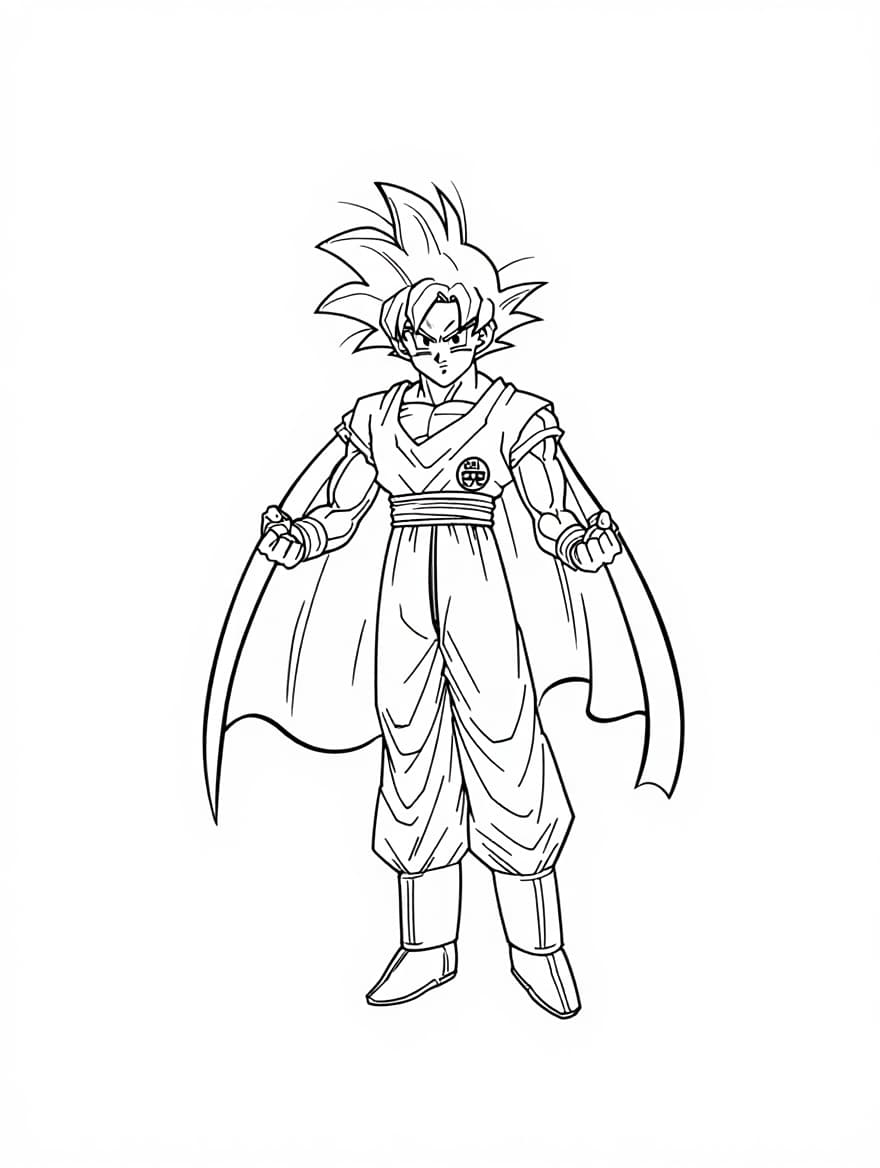 Goku As Super Hero Coloring Page