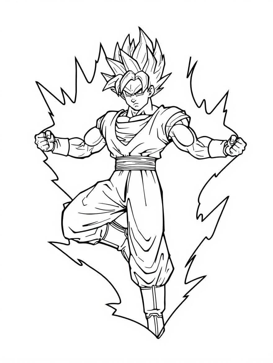 Goku Fusion Dance Coloring Sheet