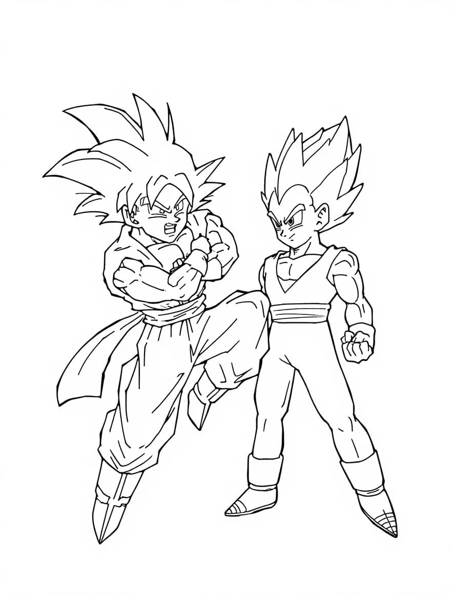 Goku Vs Vegeta Coloring Page