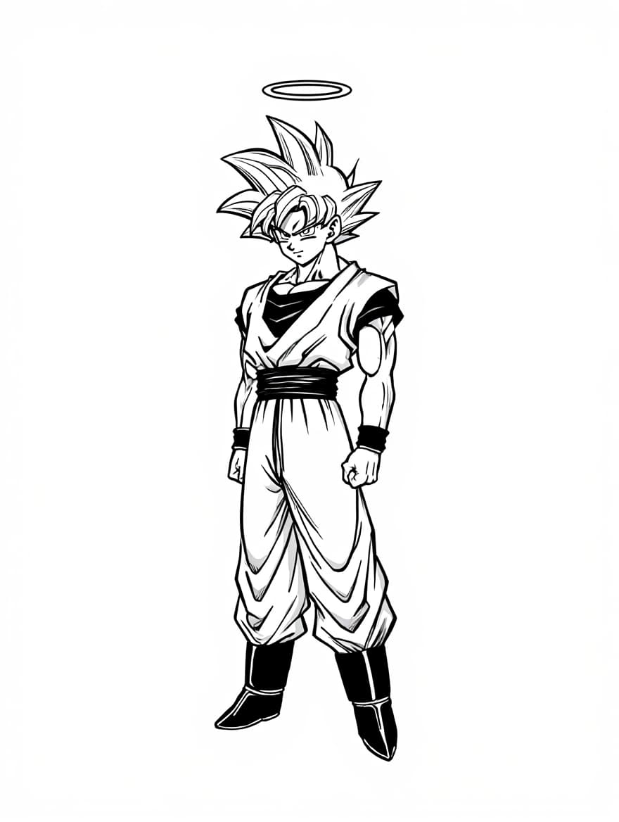 Goku With Halo Coloring Page