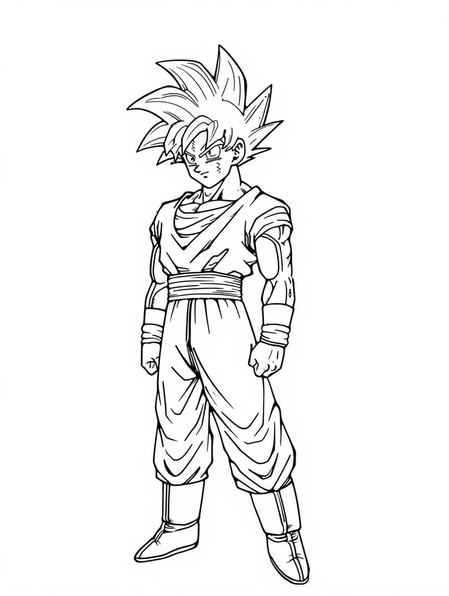 Goku With Scouter Coloring Page