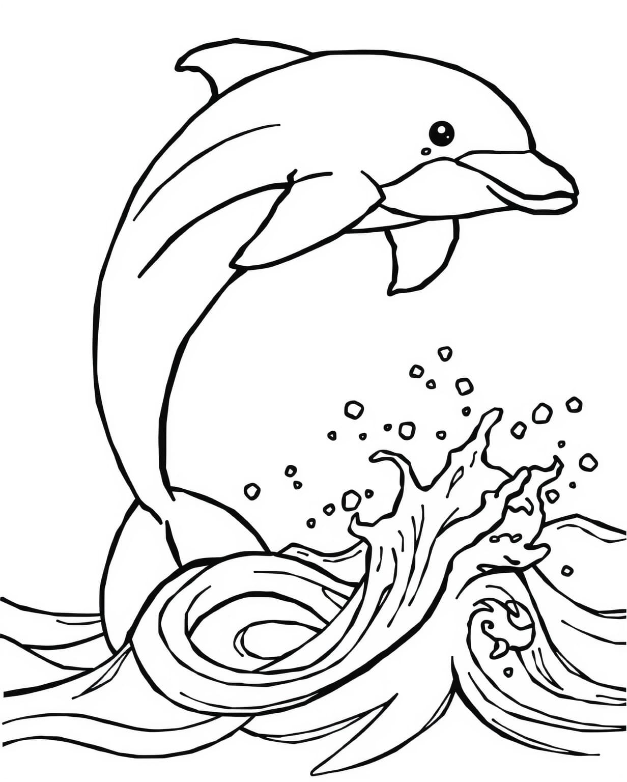 Graceful Dolphin Leap Coloring Page