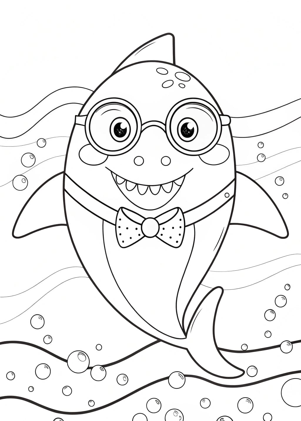 Grandpa Shark Coloring Page