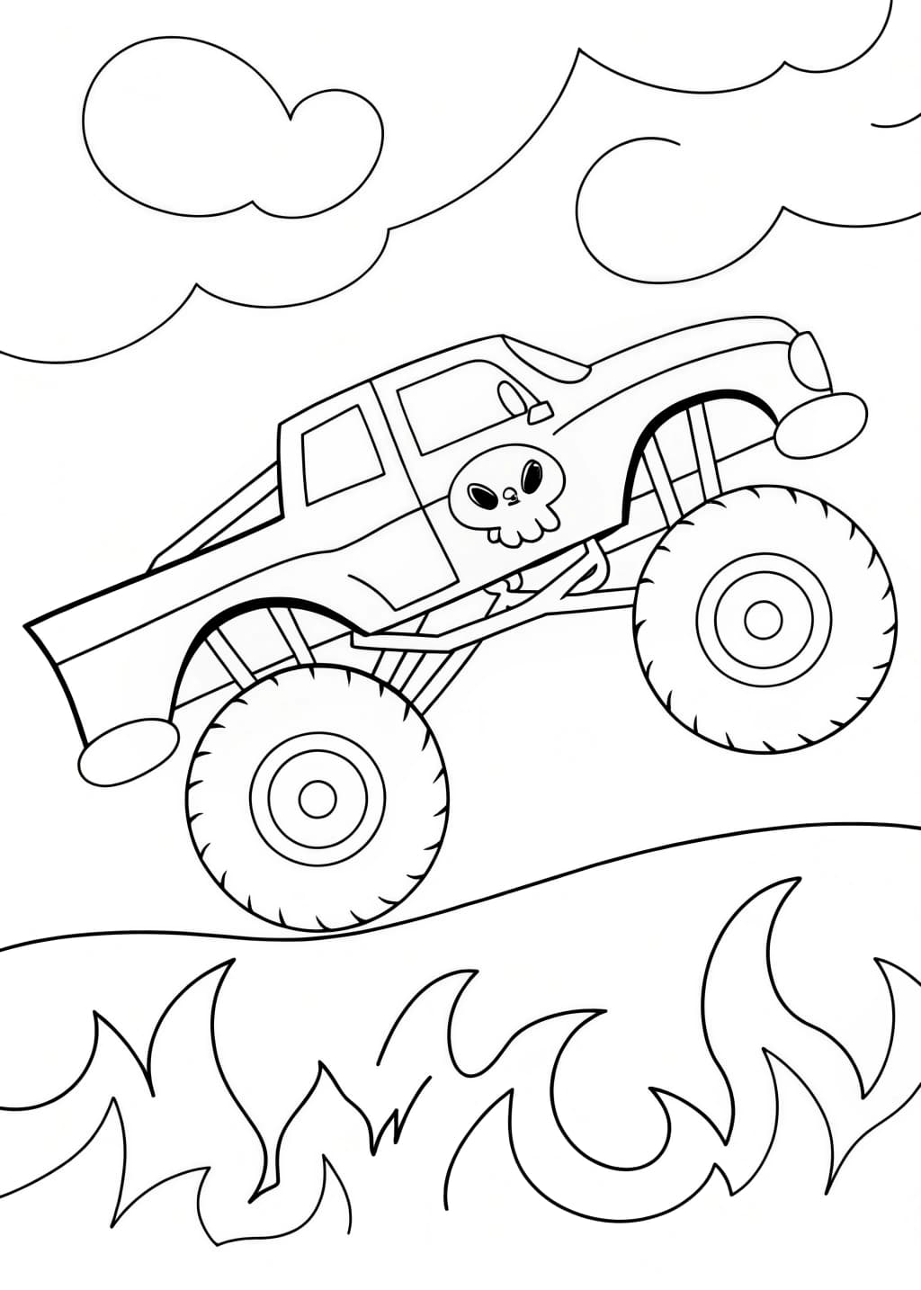 Grave Digger Monster Jam Truck Coloring Page