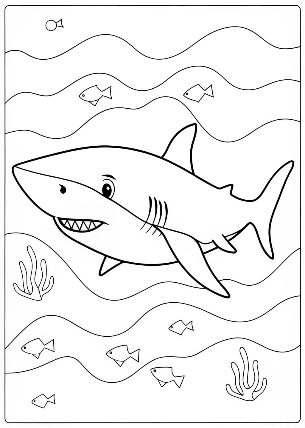 Great White Shark Coloring Page