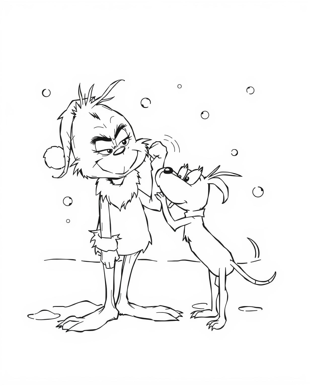 Grinch and Max Coloring Page