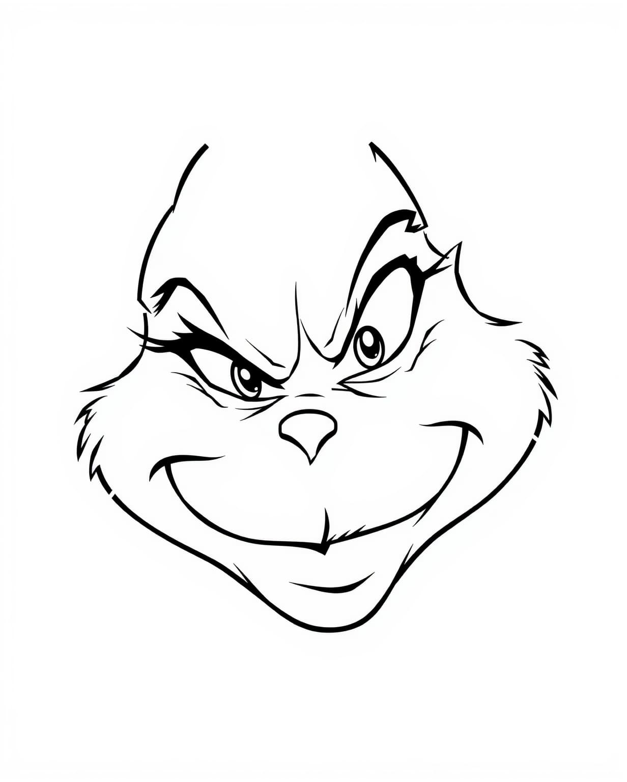 Grinch Face Coloring Page