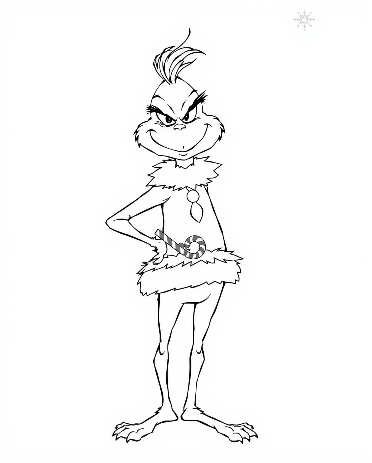 Grinch Funny Pose Coloring Page