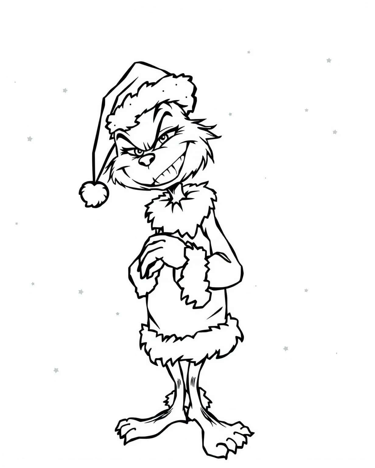 Grinch In Santa Suit Coloring Page