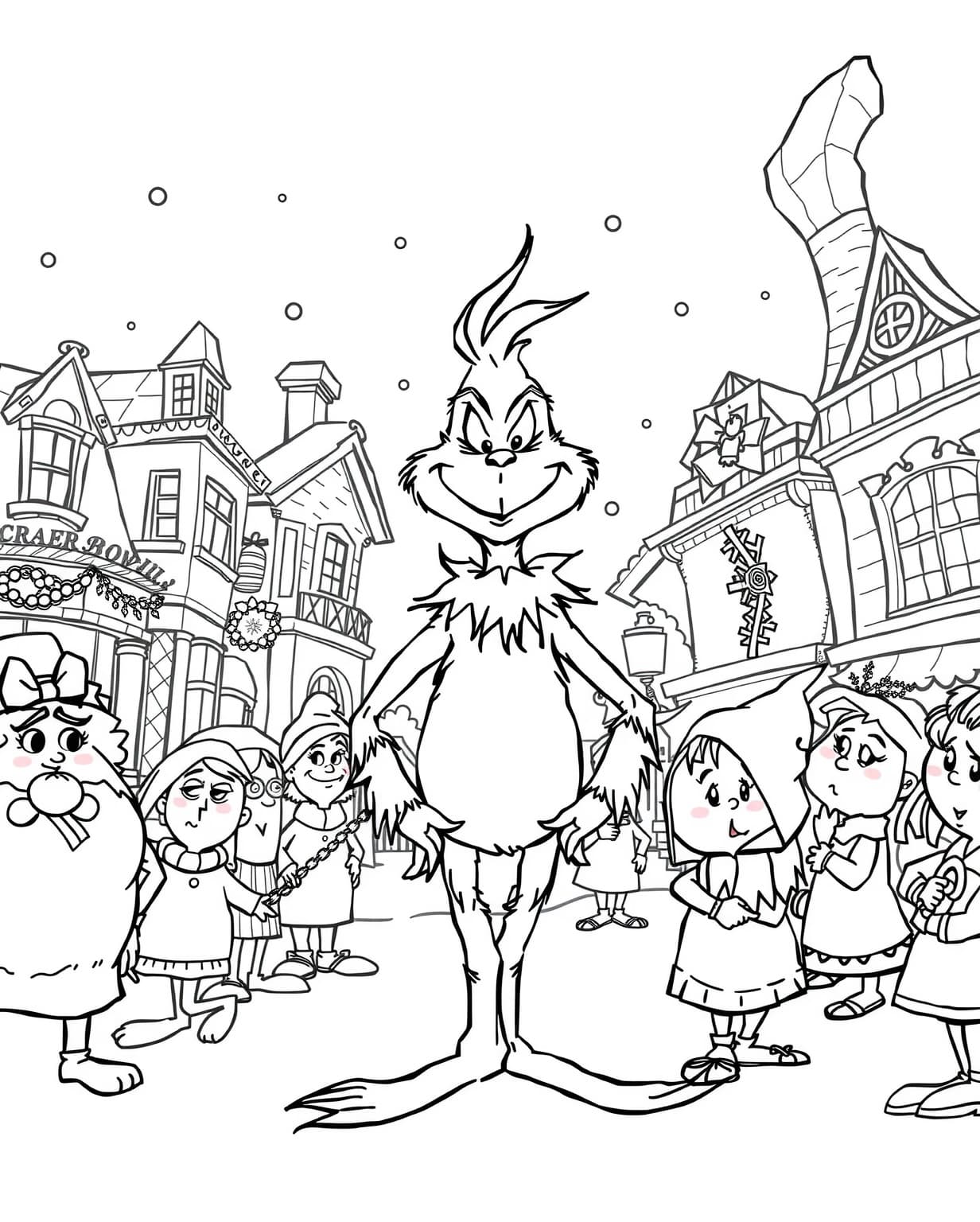 Grinch In Whoville Coloring Page