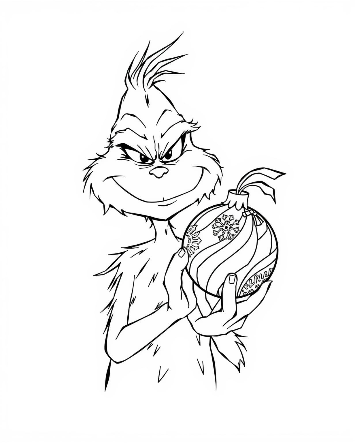 Grinch Ornament Coloring Page