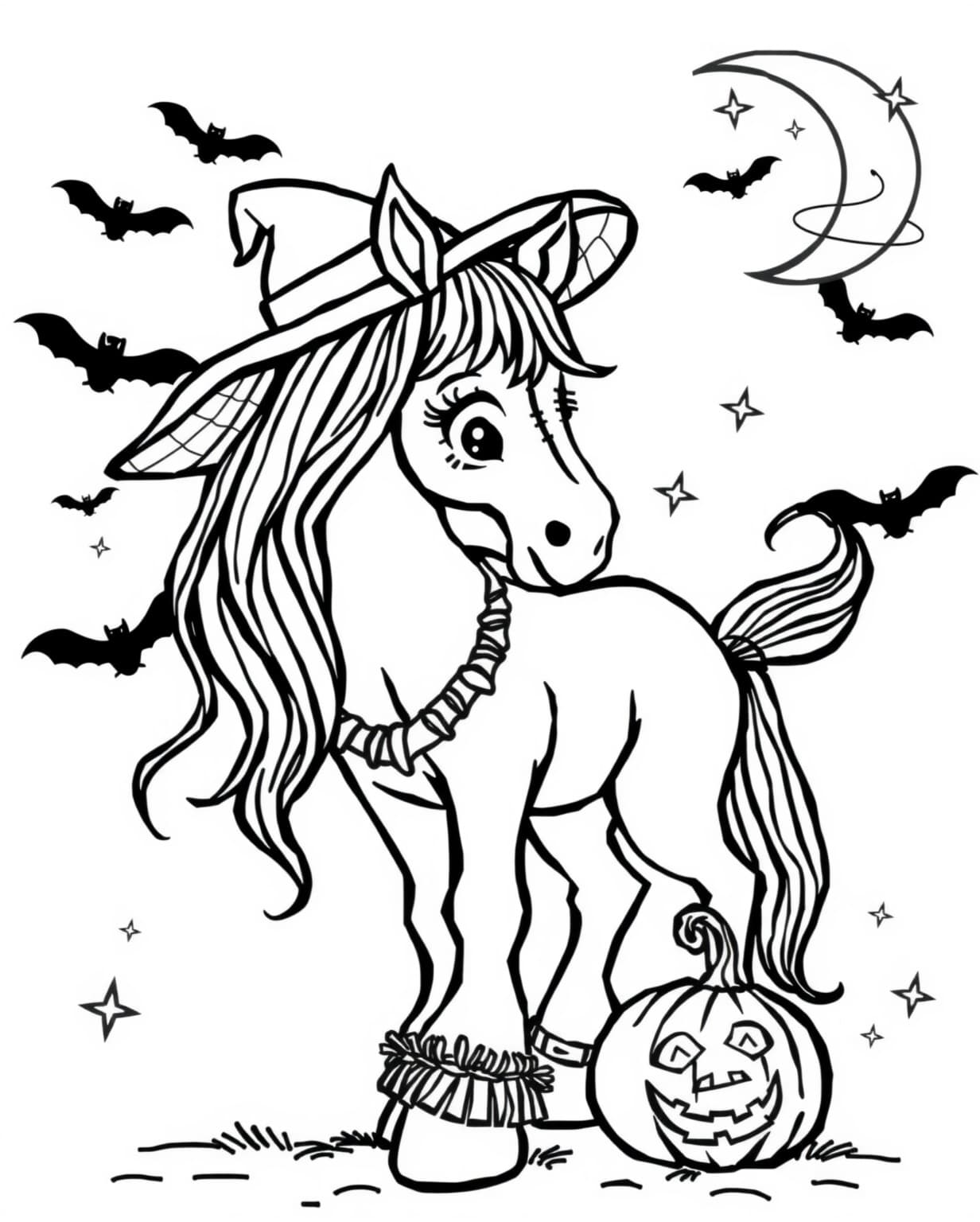 Halloween Horse Coloring Page