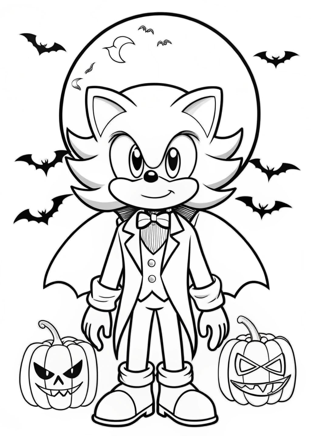 Halloween Sonic Coloring Page