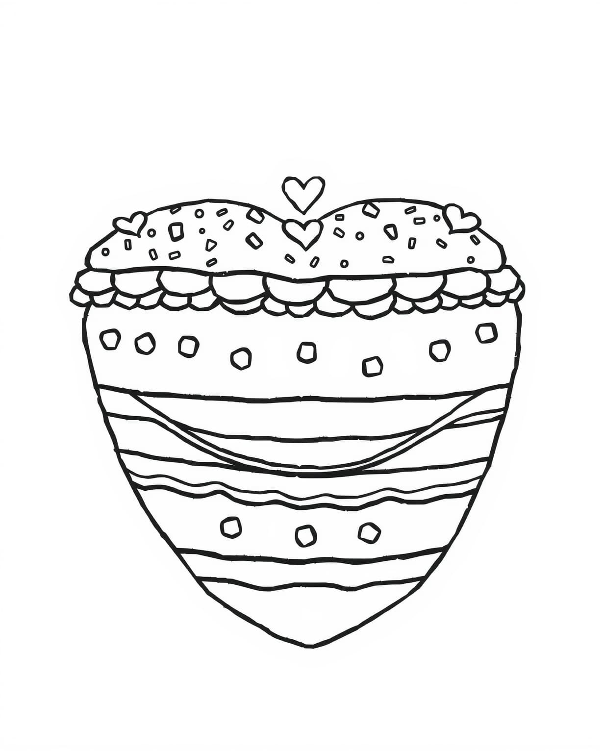 Heart Cake Coloring Page