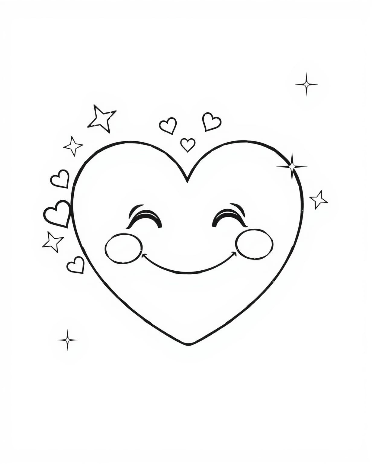 Heart Emoji Coloring Page
