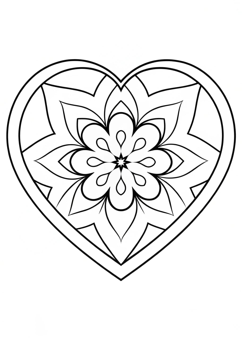 Heart Mandala Coloring Page