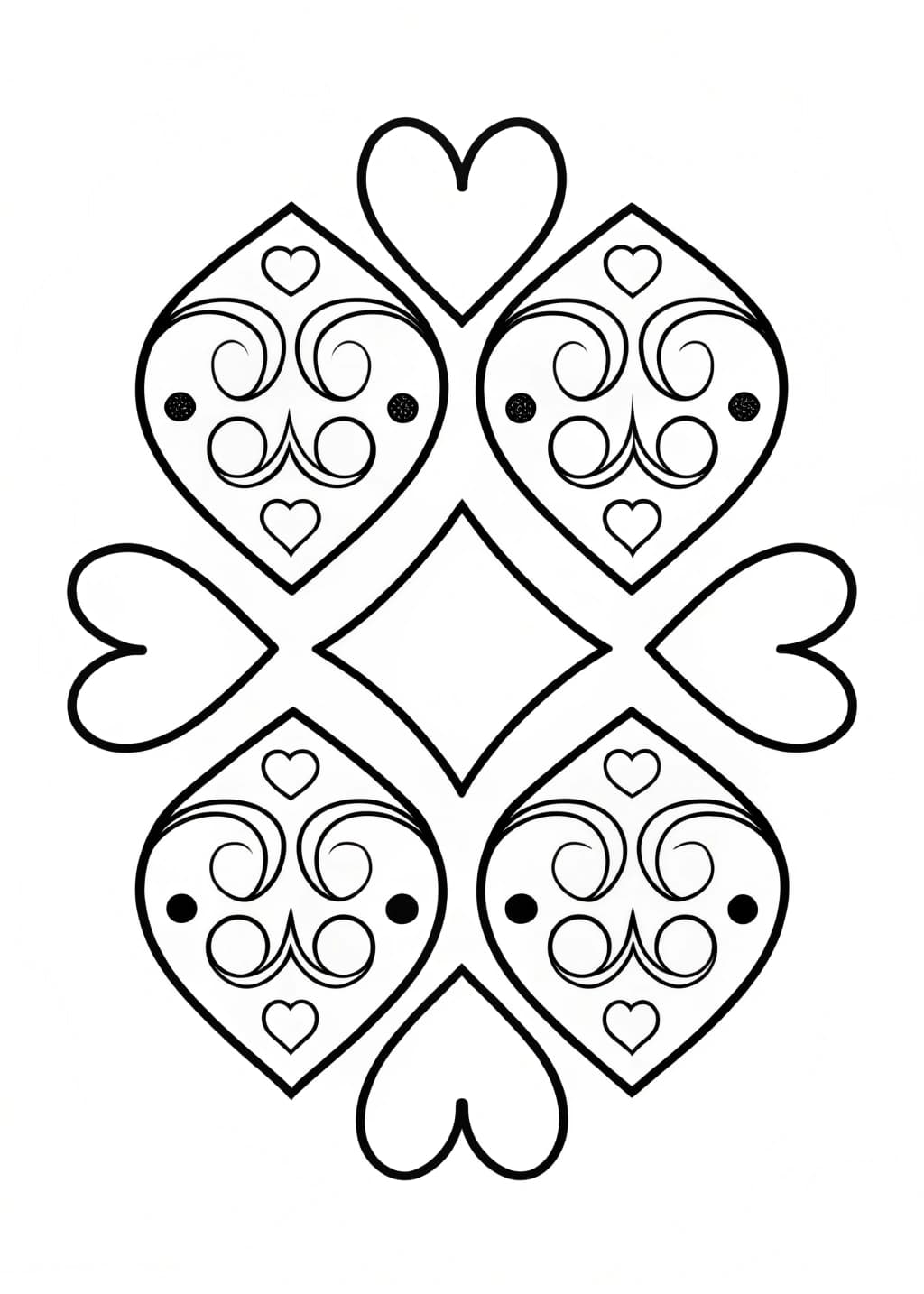 Heart Pattern Coloring Page