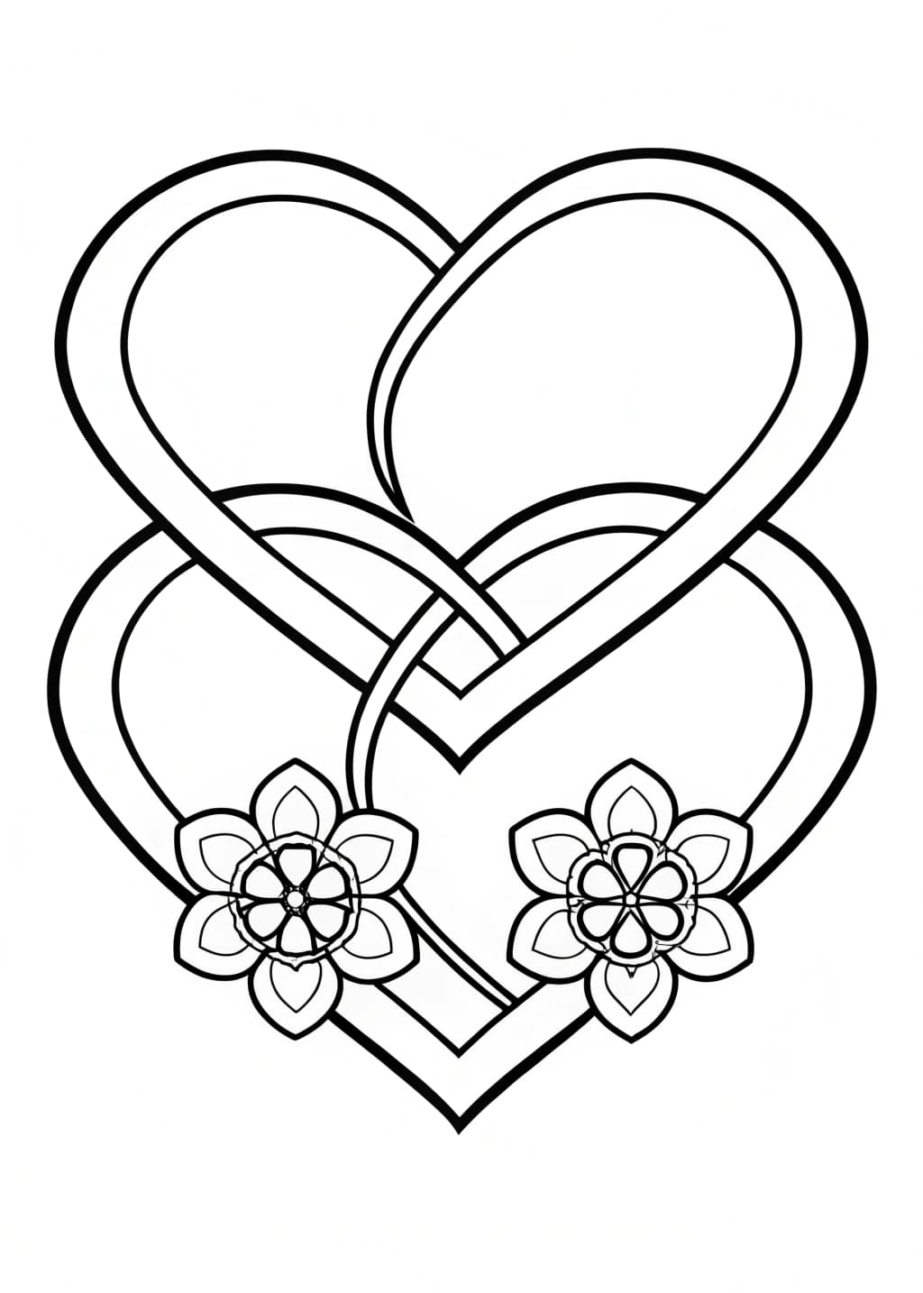 Hearts Coloring Page For Adults