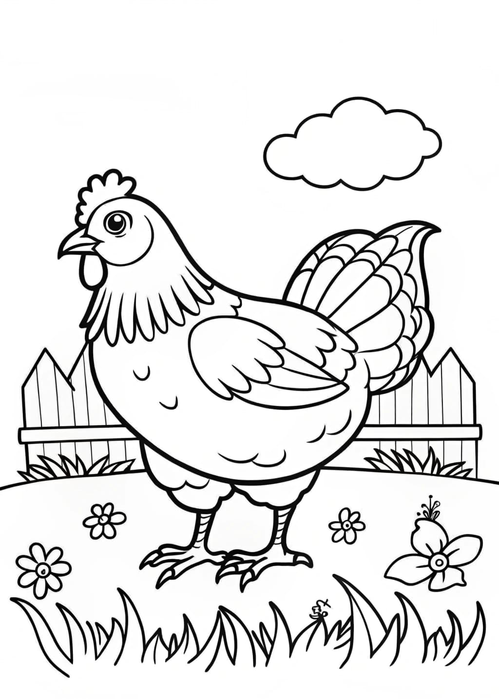 Hen Coloring Page