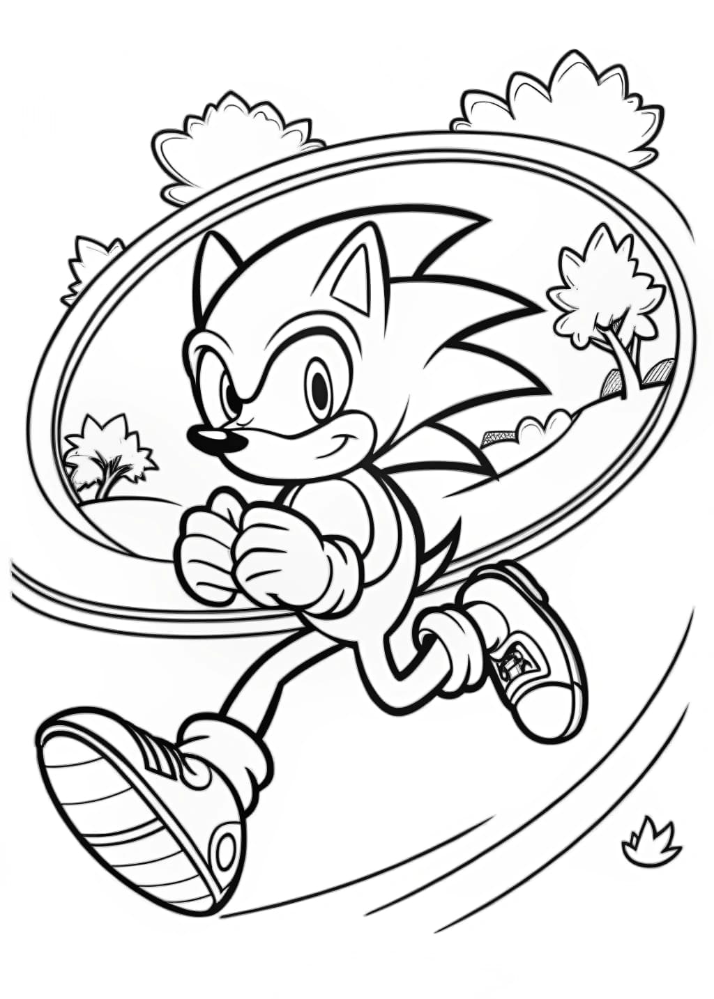 High-Speed Sonic Chase Coloring Sheet