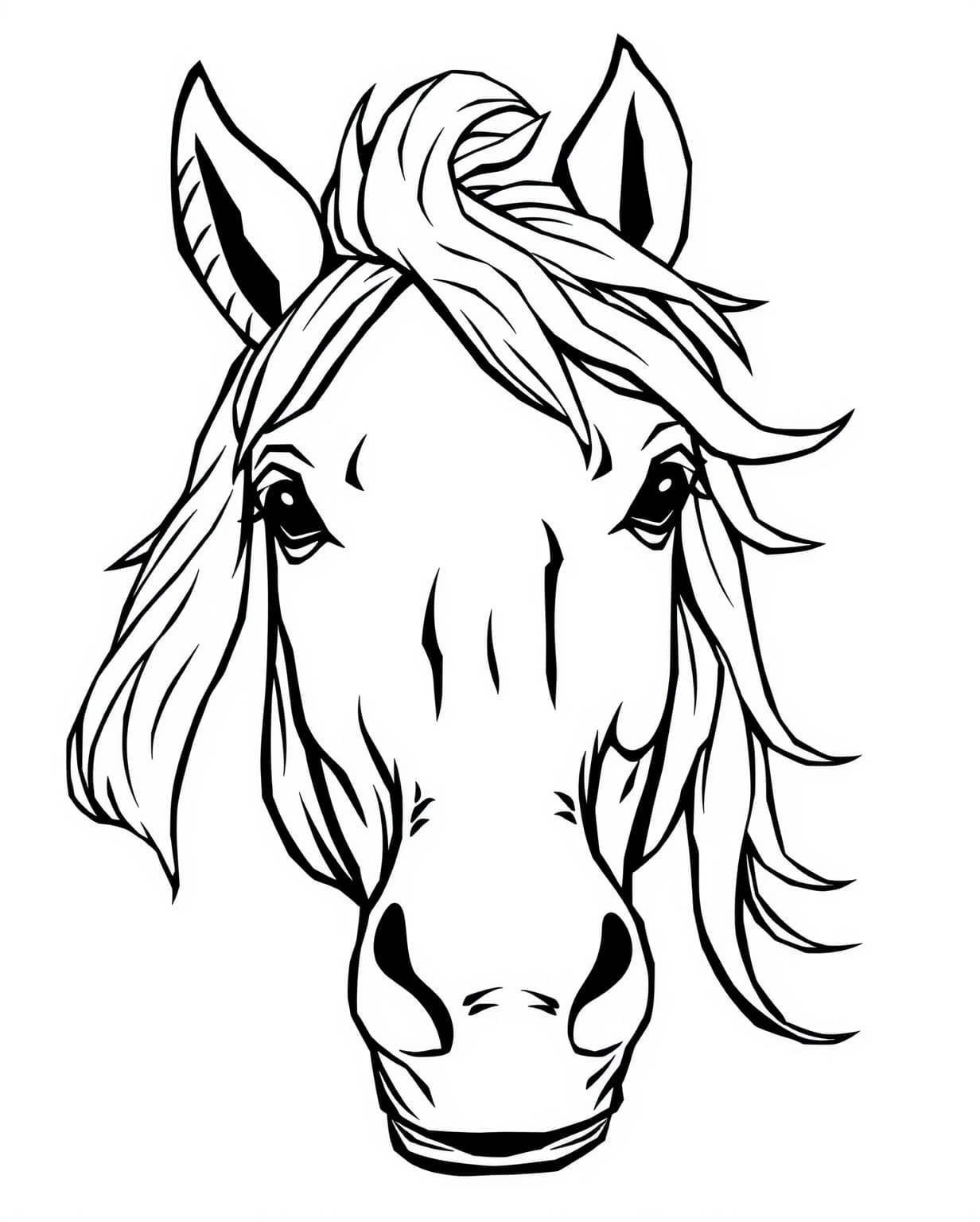 Horse Face Coloring Page