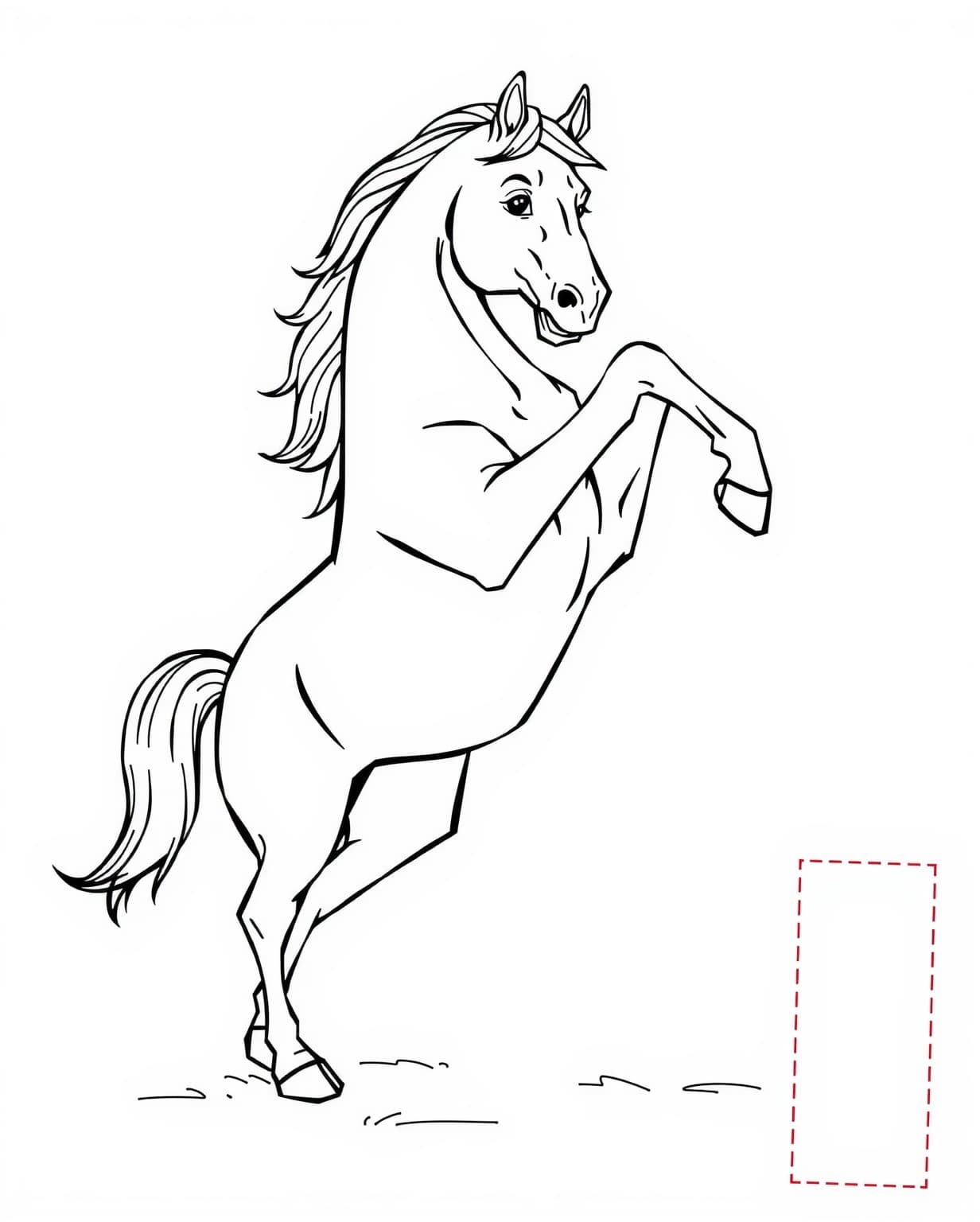 Horse Up On Hind Legs Coloring Page
