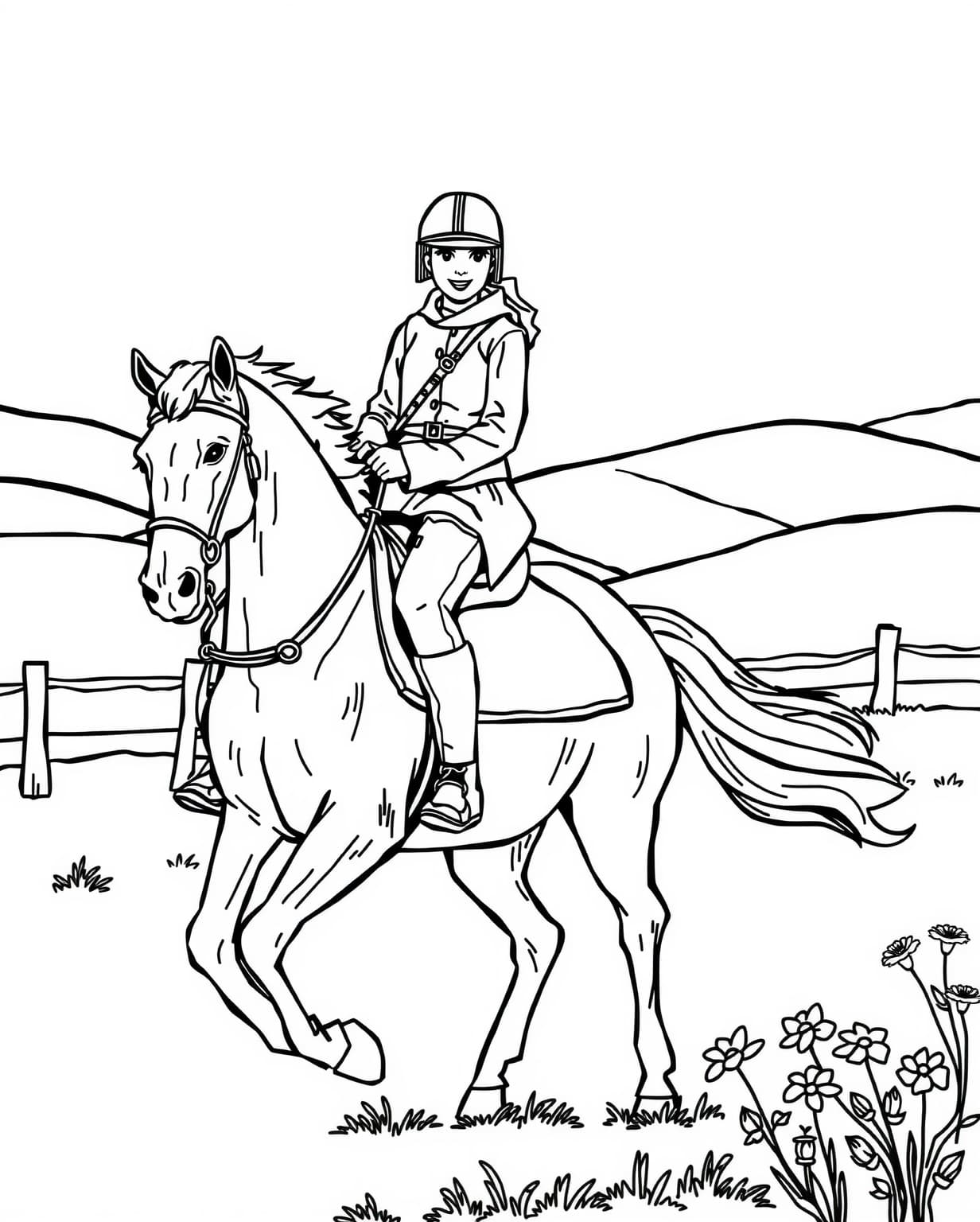 Horseback Riding Coloring Page