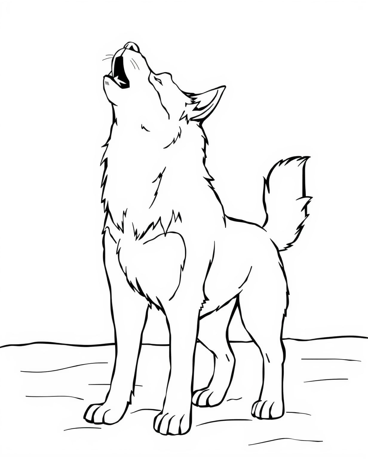 Howling Husky Coloring Page