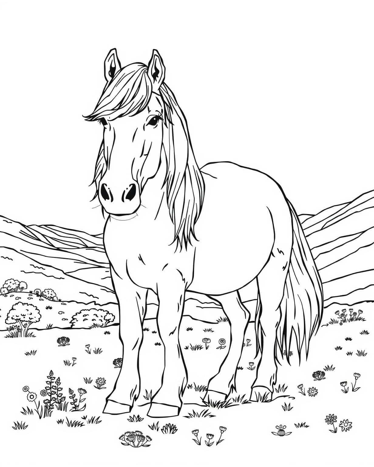 Icelandic Horse Coloring Page