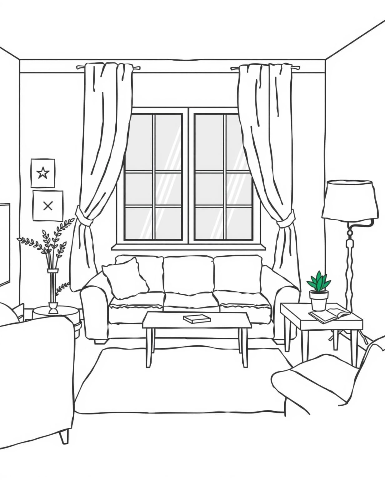 Inside House Coloring Page