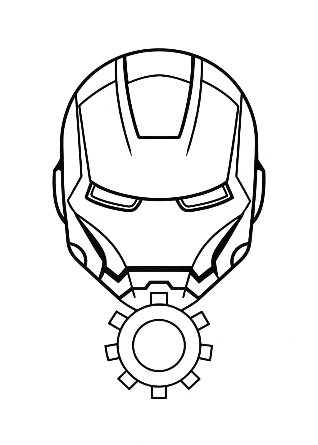 Iron Man Face Outline Sheet