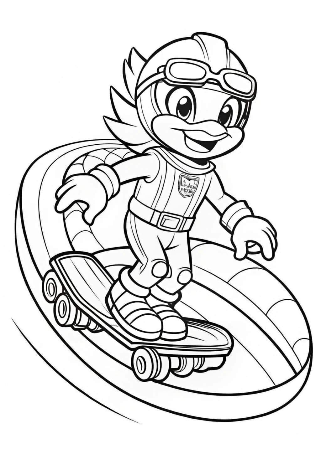 Jet The Hawk Racing Coloring Sheet