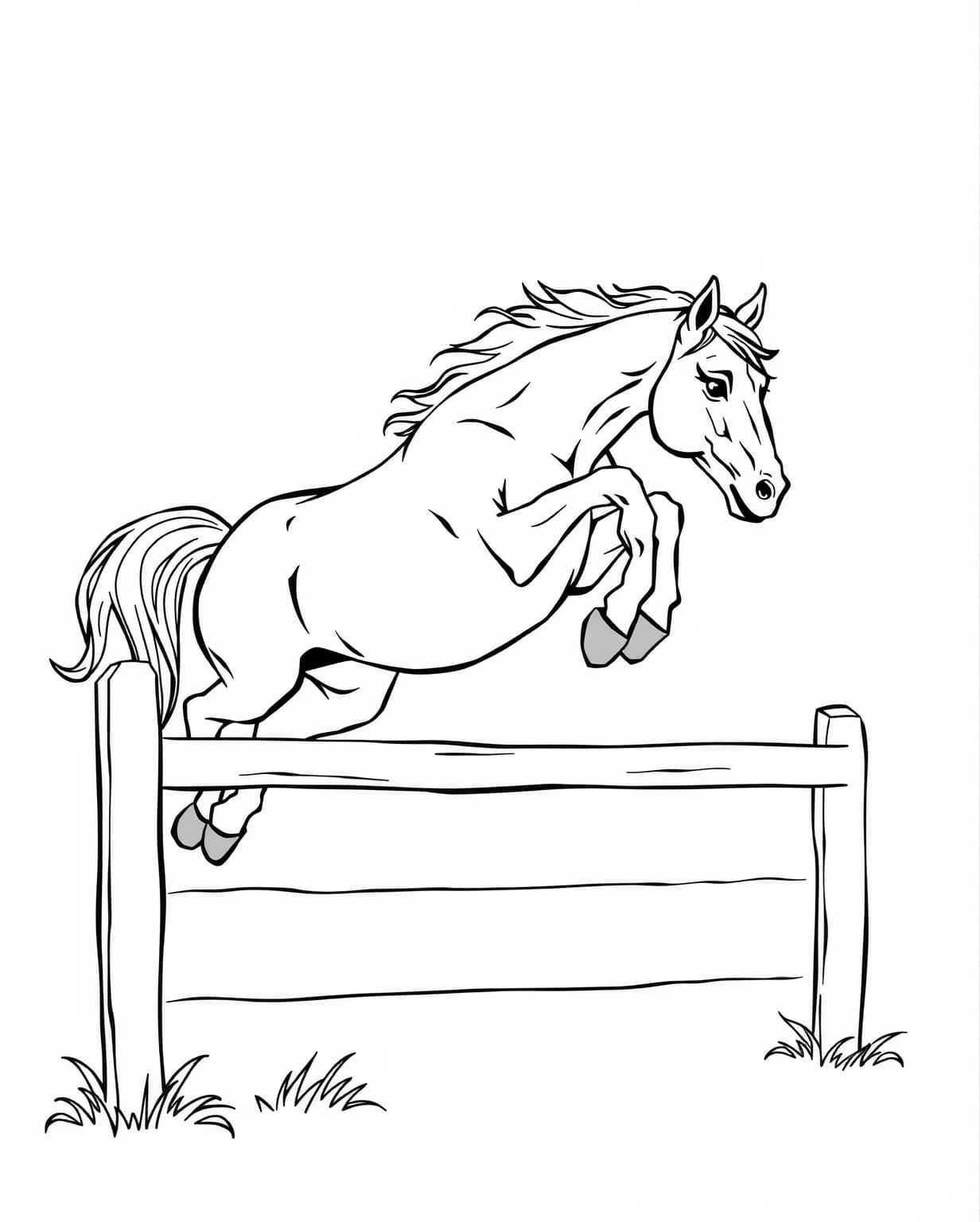 Jumping Horse Coloring Page