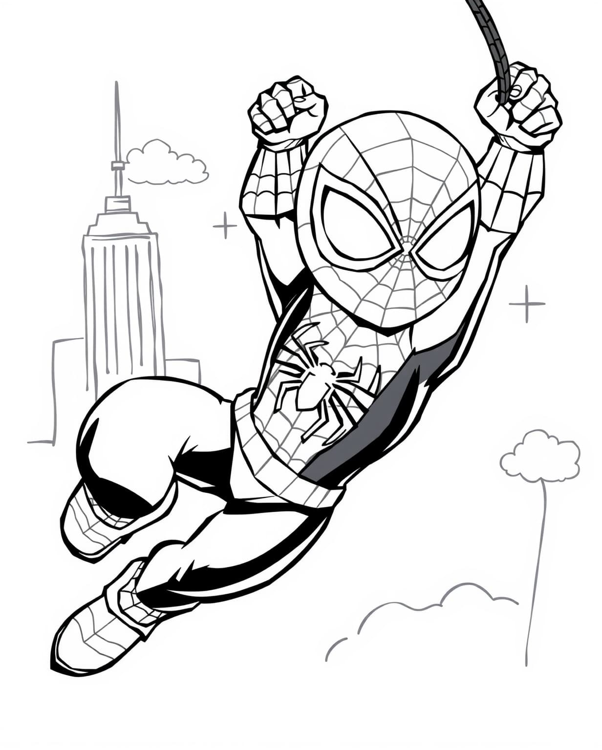 Kid Spiderman Coloring Page