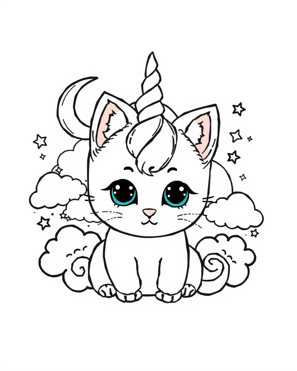 Kitty Corn Coloring Page
