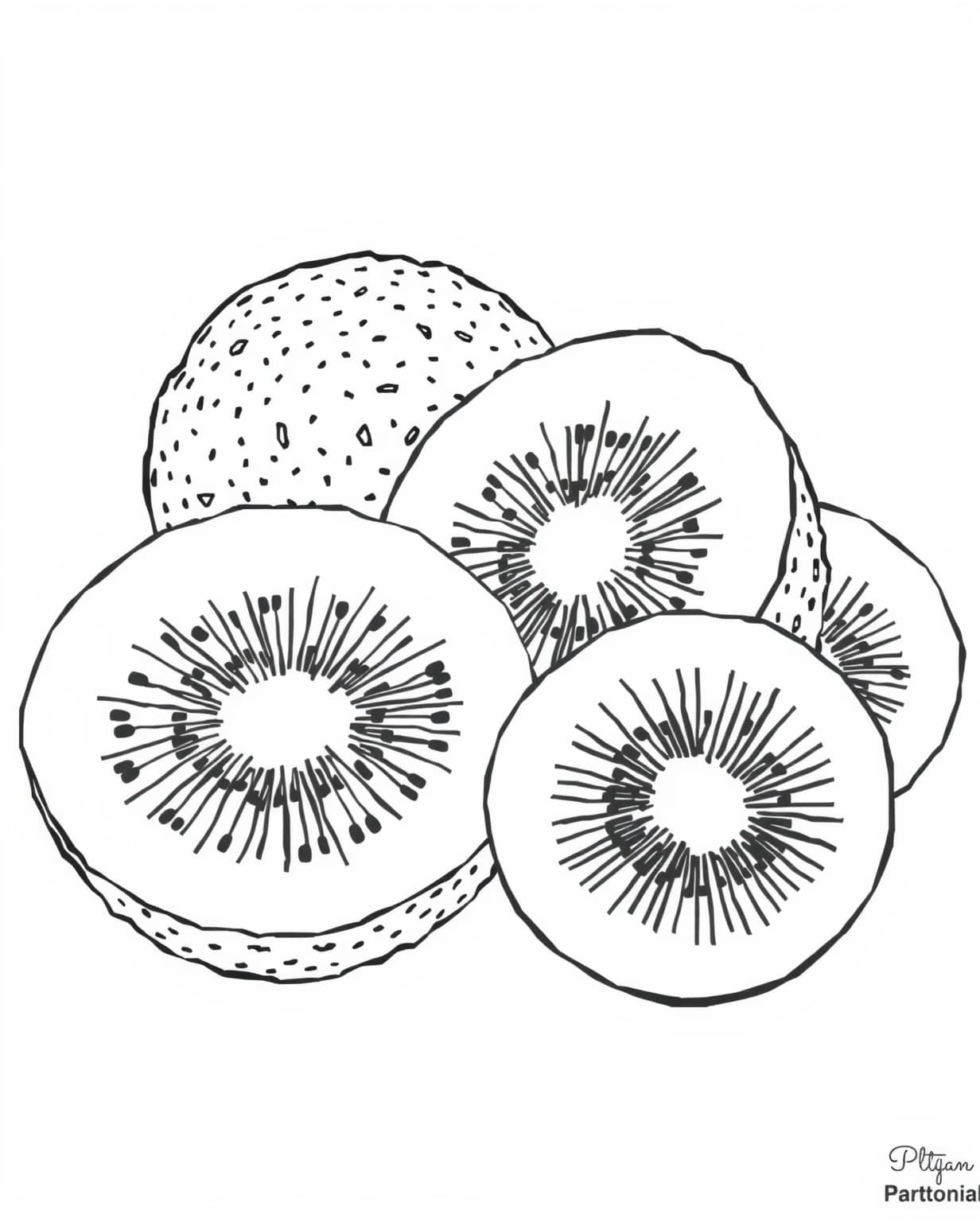 Kiwi Coloring Page