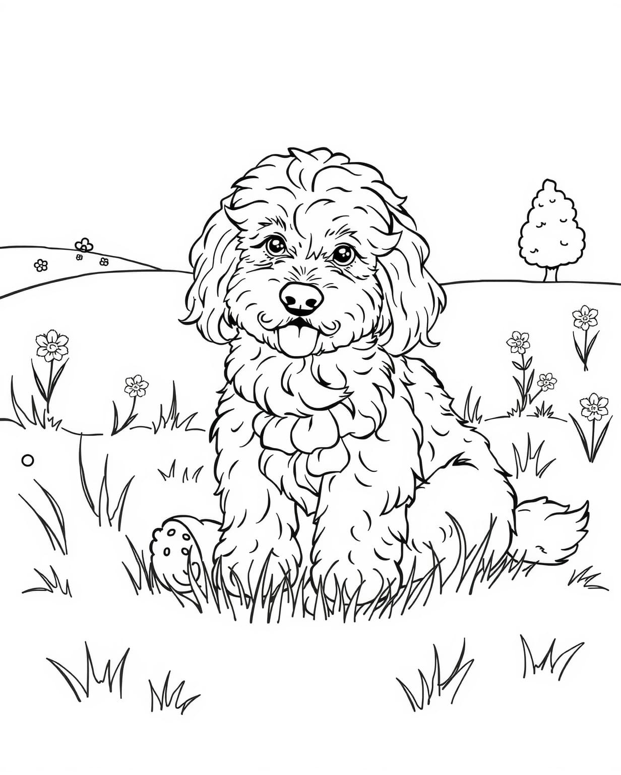 Labradoodle Coloring Page