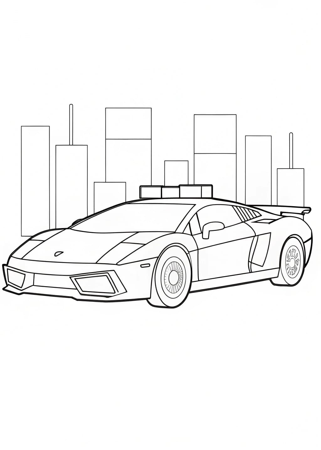 Lamborghini Police Car Coloring Page