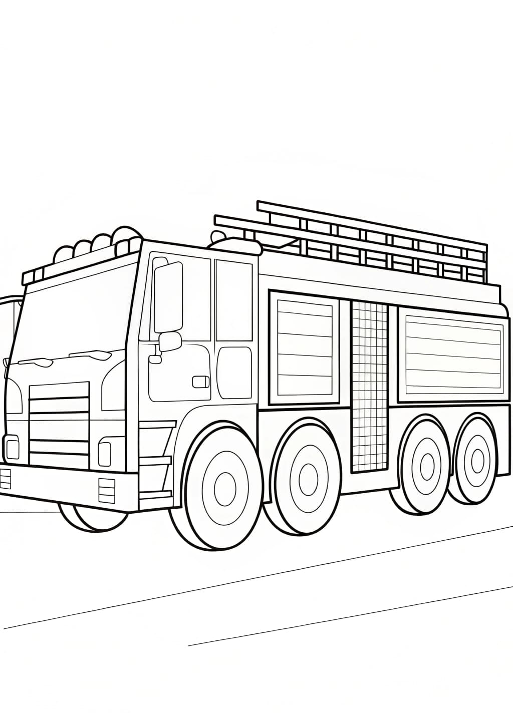 Large Fire Truck Coloring Page