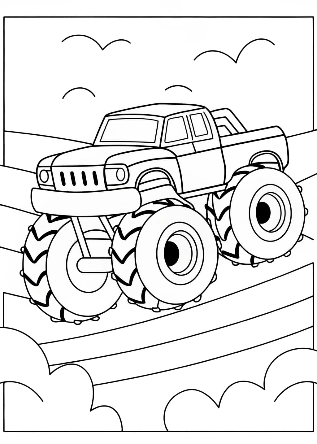 Large Monster Truck Coloring Page