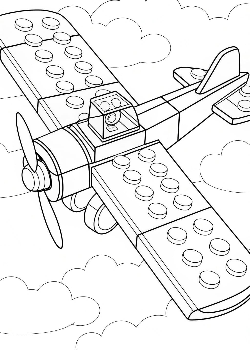 Lego Airplane Coloring Page