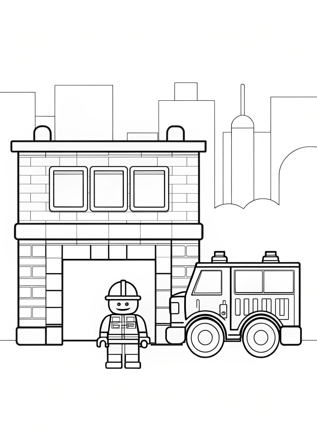 Lego Fire Station Coloring Pages