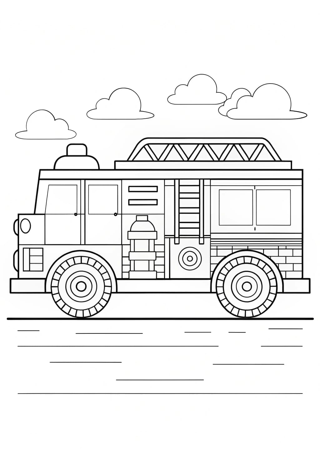 Lego Fire Truck Coloring Page