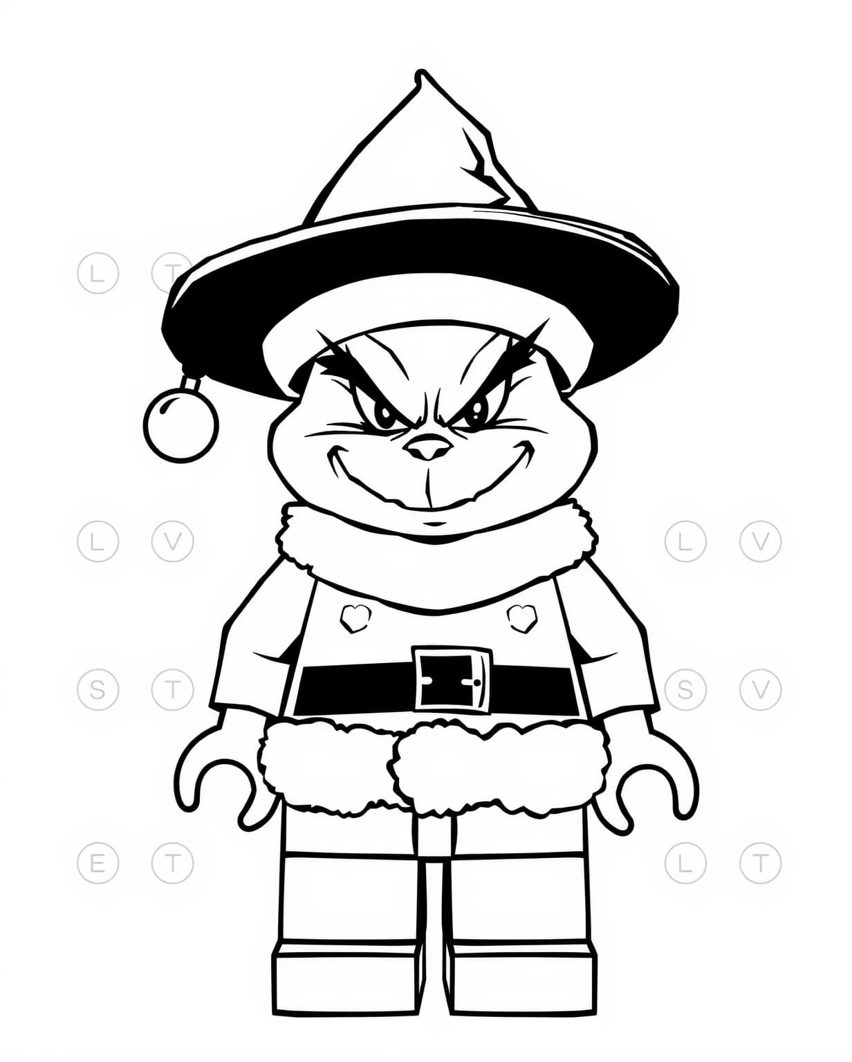 Lego Grinch Coloring Page