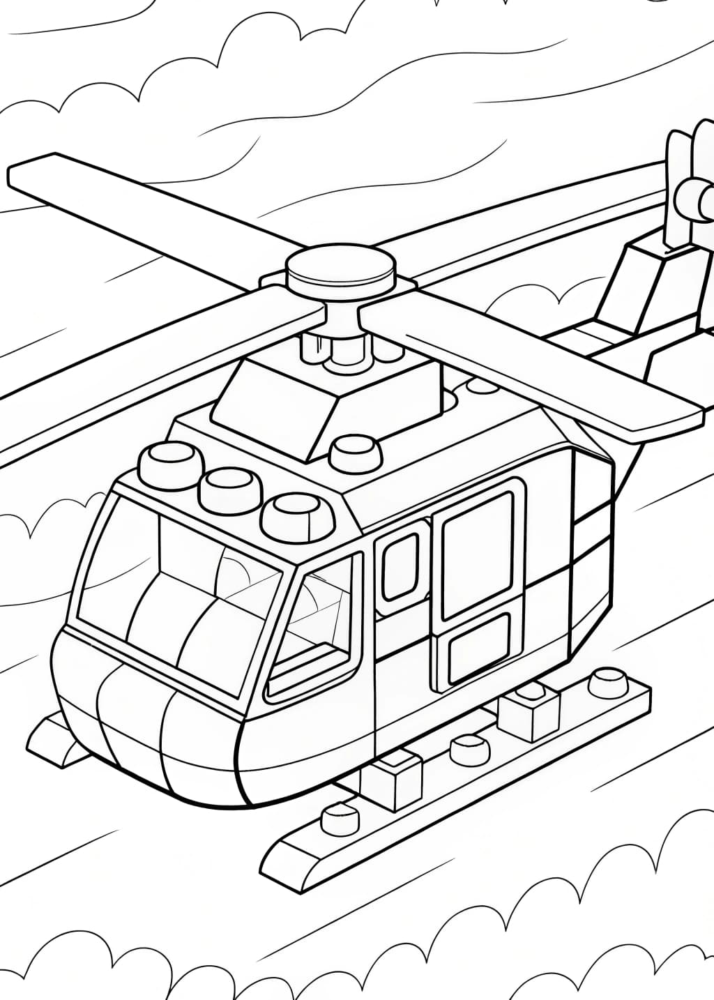 Lego Helicopter Coloring Page
