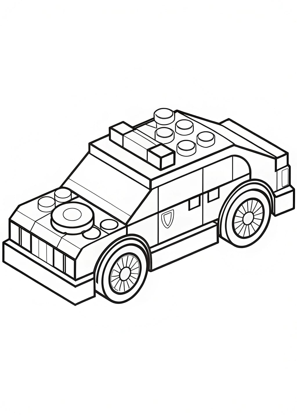 Lego Police Car Coloring Page