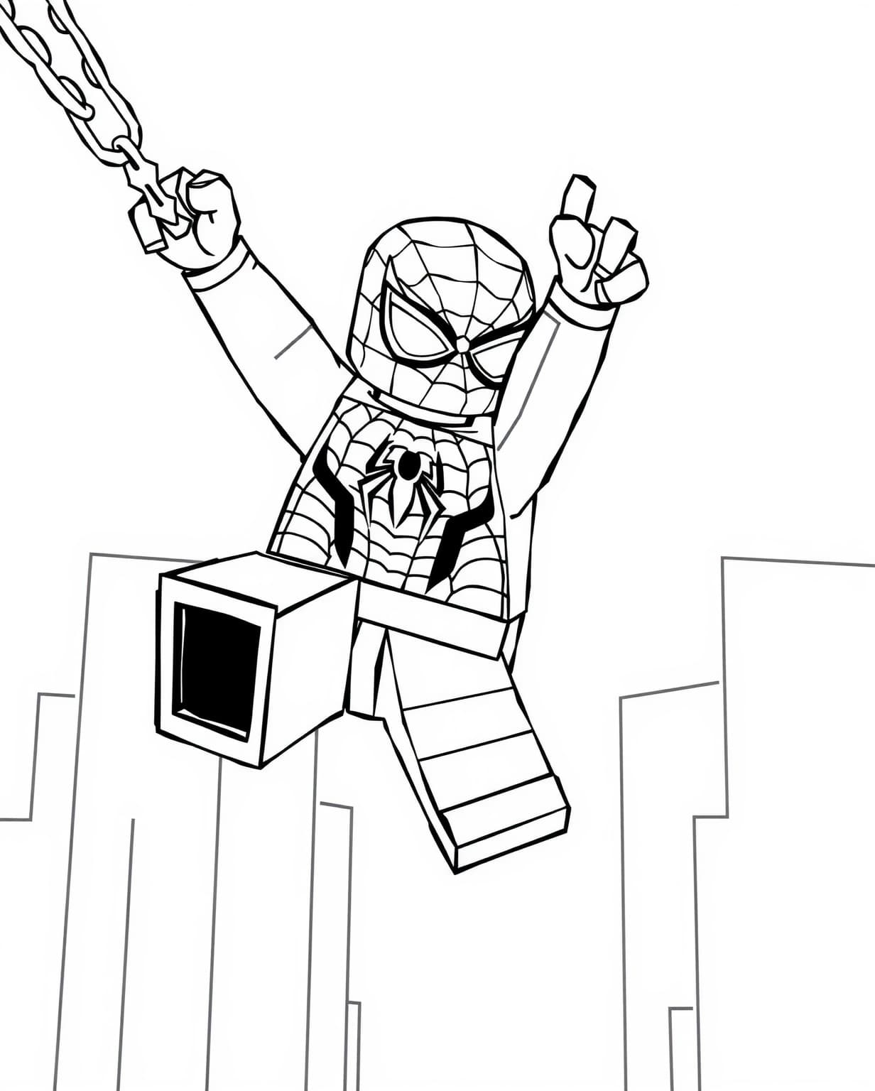 Lego Spiderman Coloring Page