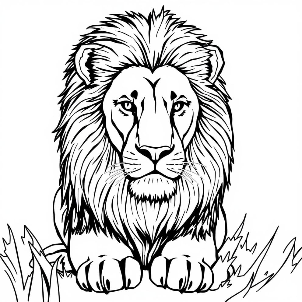 Majestic Lion Coloring Page