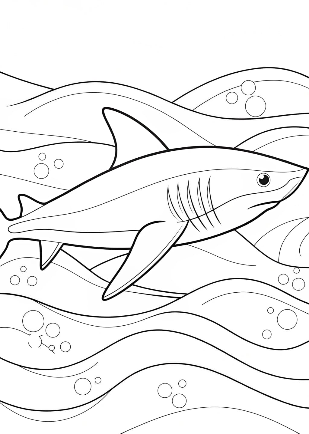 Majestic Mako Glide Coloring Page