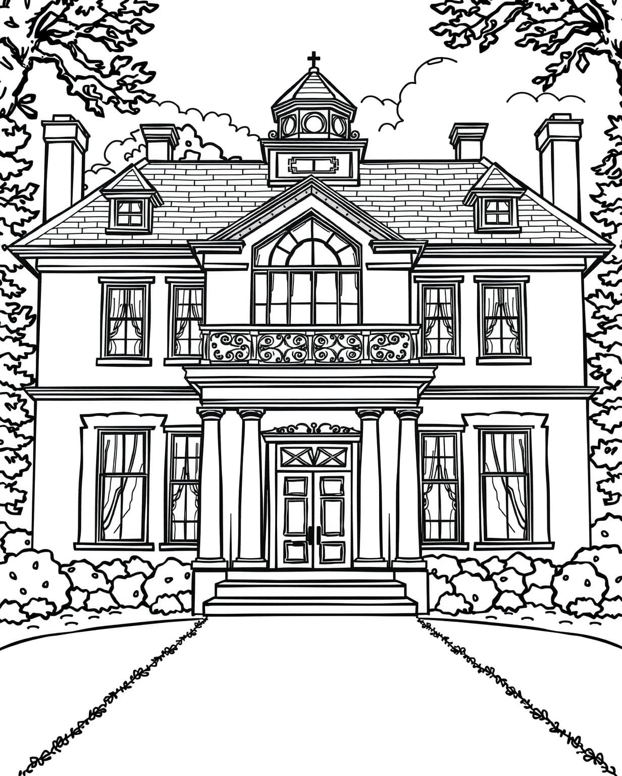 Mansion Coloring Page
